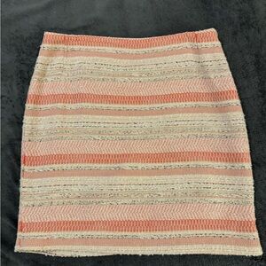 Dalia Striped Skirt in Pink/Orange/Cream